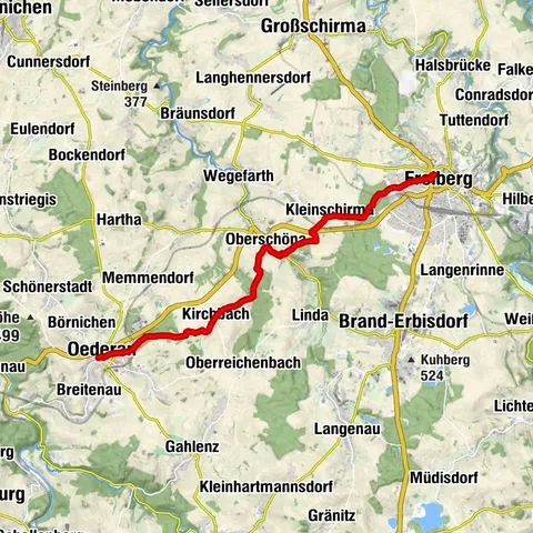 Saksische Jakobusweg - Freiberg - Oeder gedeelte