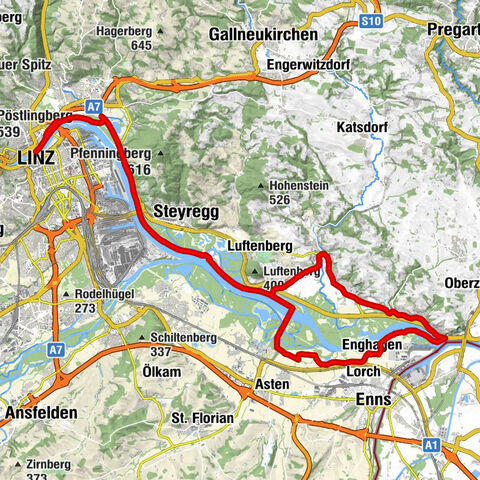 Roman Cycle Route / Danube Cycle Path Linz-Mauthausen-Linz