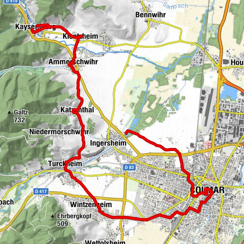 Ingersheim bis Kaysesberg, Frankreich