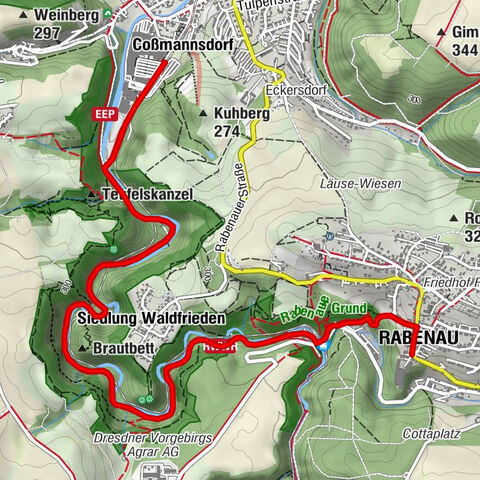 Rabenauer Grund gezinsrondleiding en avonturenpad