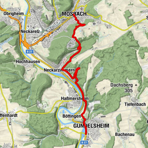 Neckarsteig Etappe 8 Mosbach - Gundelsheim