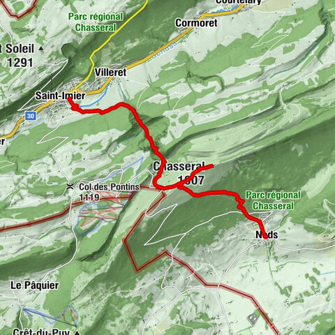 Saint-Imier - Le Chasseral - Nods - Cheval-Blanc