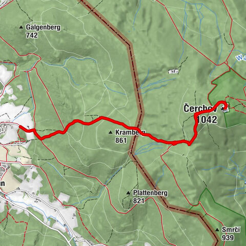 Waldmünchen - Böhmeck - Na skalce - Čerchov