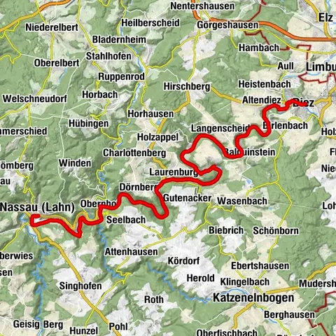 Lahnradweg 7e etappe stroomopwaarts Nassau - Diez/Limburg