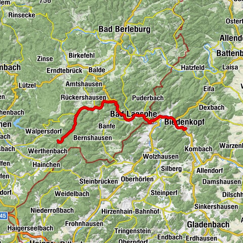 Lahnradweg 1e etappe stroomopwaarts Biedenkopf - Feudingen/Lahnquelle