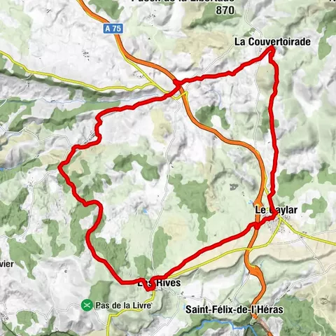 ROUTE NO. 87 - THE LION OF SERVIÈRES - MTB AREA FFC LODÉVOIS AND LARZAC
