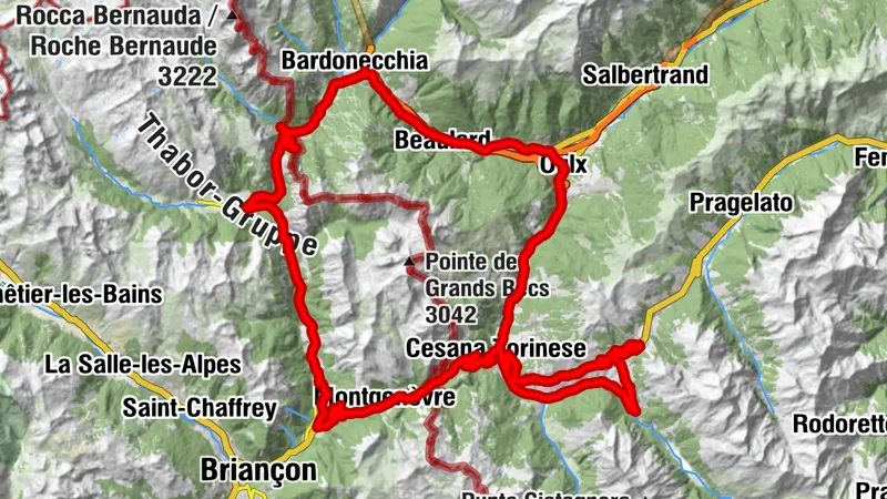 BARDONECCHIA - Loop Colle della Scala - Col de Montgenèvre - Colle del Sestriere