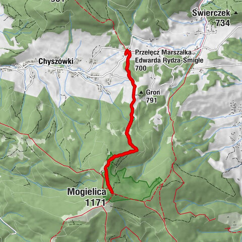 Mogielica 1170 m z Przełęcz Rydza Śmigłego