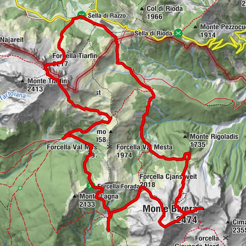Mounts Bivera and Clap Savon from Casera Razzo, alpine ride