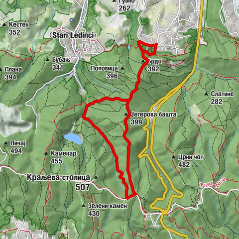 Планинарски дом „Црвени Чот“ - Брдо - Јегерова башта - Планинарски дом „Др Радивој Симоновић“