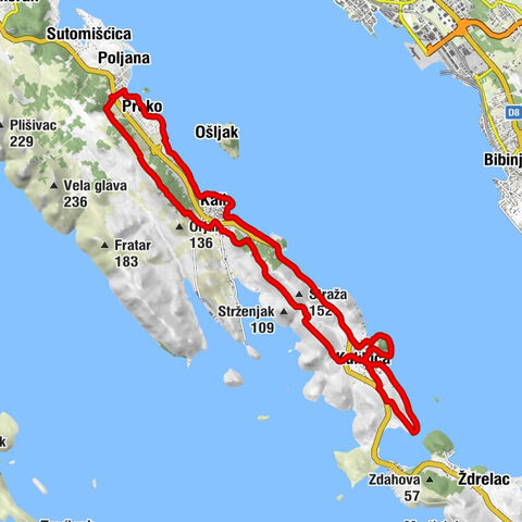 Preko-Kali-Kukljica-Strezenjak-Sv.Pelegrin-Orjak-Vrh-Preko