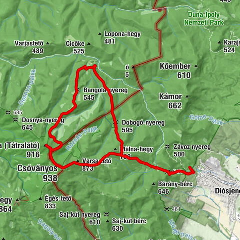 Diósjenő - Magosfa (Tátralátó) - Csóványos - Varsa-tető