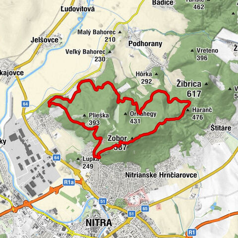 Nitra - Haranč - Zobor - Malá Skalka