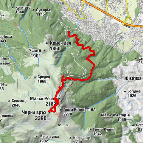 Витоша - Черни връх - Метеорологична станция Черни връх - хижа Алеко