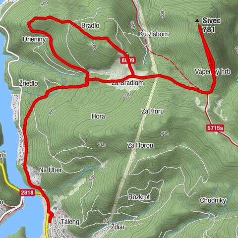 Košické Hámre - Bradlo - Sivec - Ružín