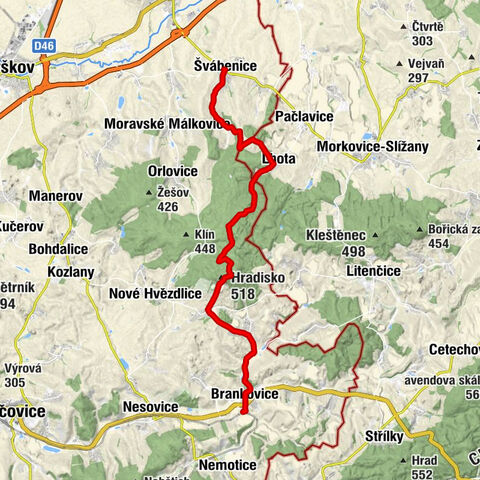 Motorest Litavan - kostel sv. Mikuláše - Hradisko - Švábenice