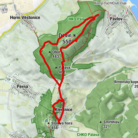 Klentnice - Dračí hlava - Děvín - Martinka