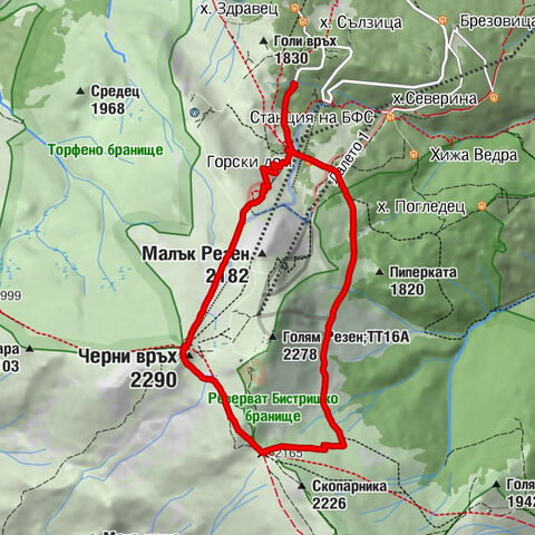 Бистрица - хижа Алеко - Чайна - Стената - Черни връх
