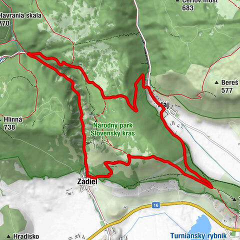 Zádiel - Cukrová Homoľa - Dolná jaskyňa v Zmývači krvi - Reformovaný kostol