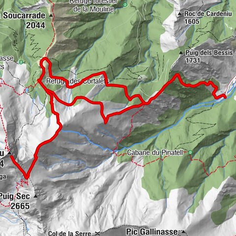Los Masos - el Mener de l'Or - Pic du Canigou - Refuge des Cortalets