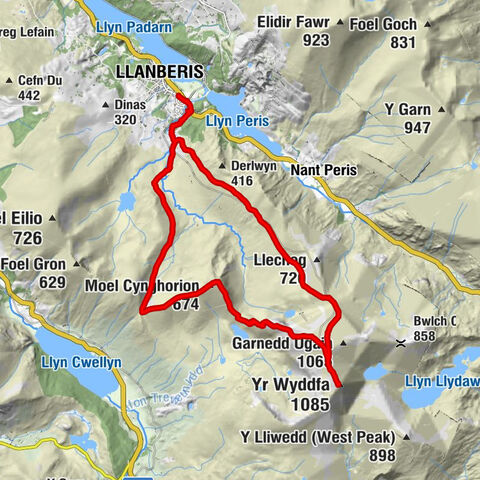 Llanberis - Yr Wyddfa - Moel Cynghorion - Rhaeadr Llanberis