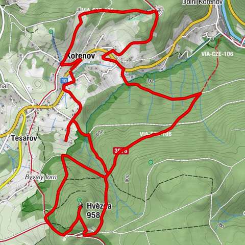 Kořenov - chata Hvězda - Hvězda - Turnovská chata