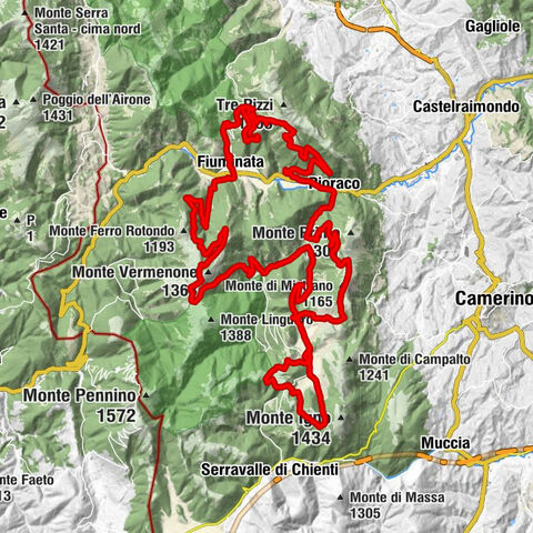 Pioraco - Colle di Cardine - Passo la Forcatura - Monte di Mistrano