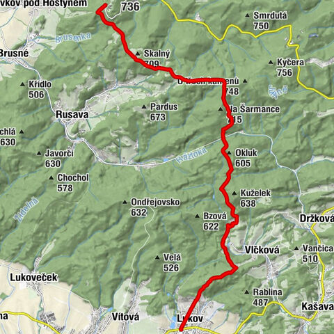 Penzion Ovčárna - Pod Valy - Drobečkova - Lukov