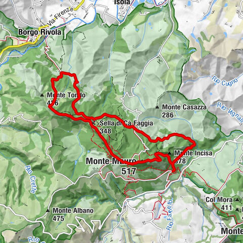 Monte Incisa - Monte Mauro - Monte della Volpe - Brisighella