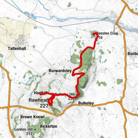 Beeston Crag - Bulkeley Hill - Rawhead - All Saints, Harthill