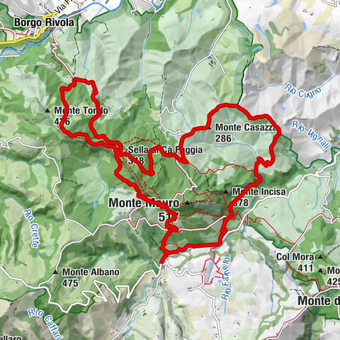 Zattaglia - Monte della Volpe - Monte Casazza - Monte Besdone