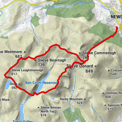 Newcastle - Slievelamagan - Slieve Meelbeg - Slieve Bearnagh