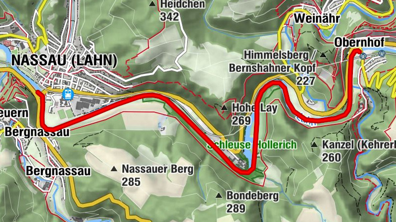 Canoe River Lahn 24th stage Obernhof-Bridge to Nassau