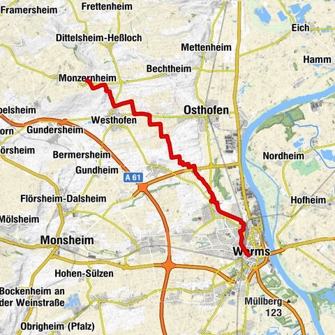 Von Monzernheim bei Westhofen nach Worms (Dom) #LL2ROM_E013