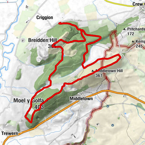 Criggion - Breidden Hill - Moel y Golfa - Middletown Hill