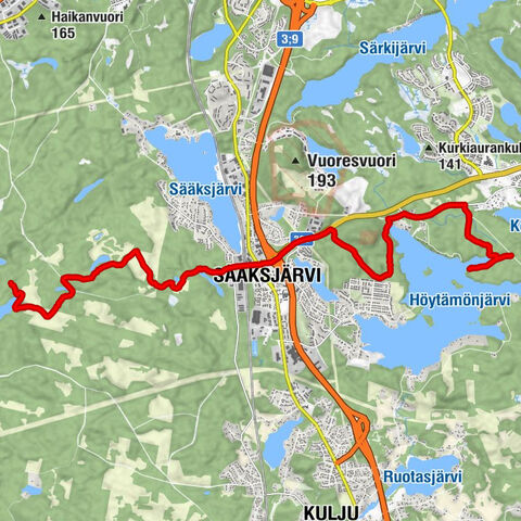 Lempäälä - Hirvi-Simunan luola - Pitkäahde - Sääksjärvi
