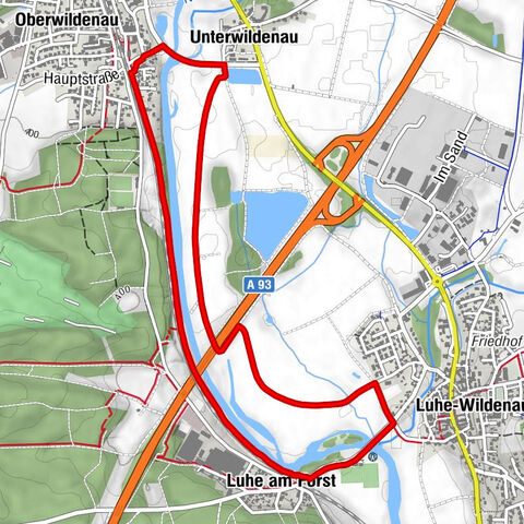 Luhe am Forst - Oberwildenau - Unterwildenau - Luhe-Wildenau