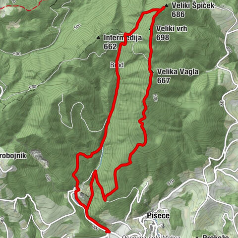 Brežice - Velika Vagla - Veliki vrh - Veliki Špiček