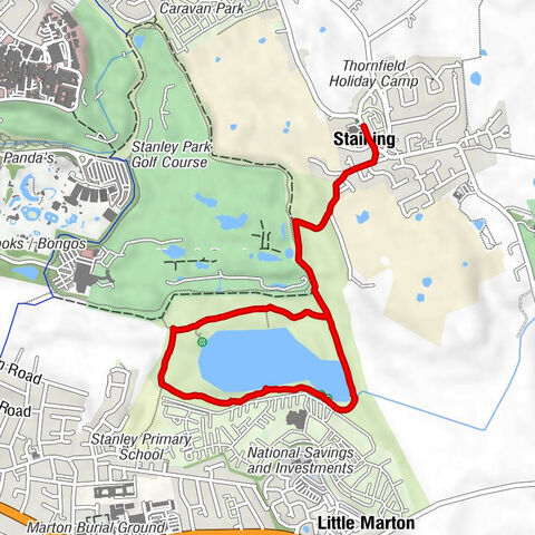 Church of St Luke - Staining - Viewing platform across the mere - Blackpool