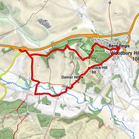 Bere Regis - Black Hill - Damer Hill - Affpuddle and Turnerspuddle
