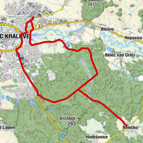 Hradec Králové-Slezské Předměstí - Slezské Předměstí-střed - Hradec Králové - Malšovice-sever