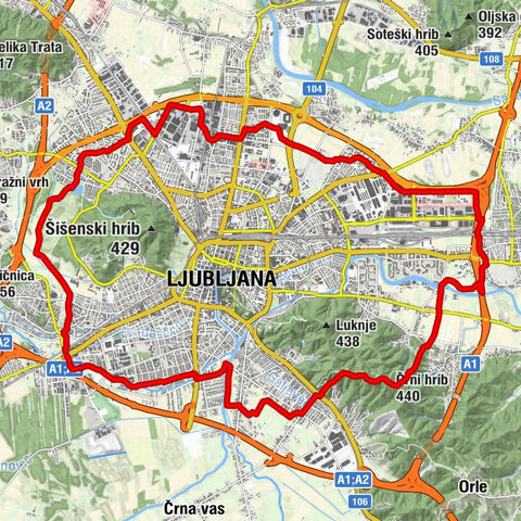 Route langs de draad (fietsen rond Ljubljana)
