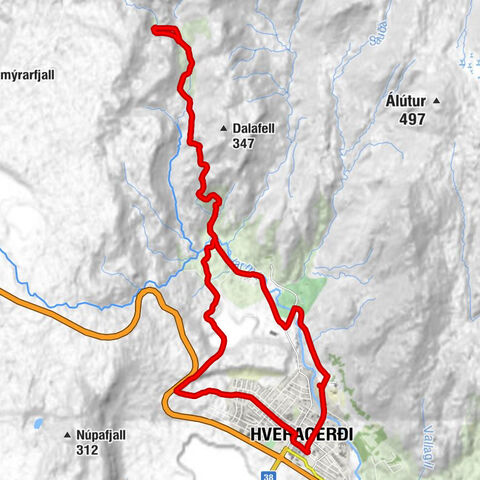 Hveragerði - Djúpagilsfoss - Reykjafoss