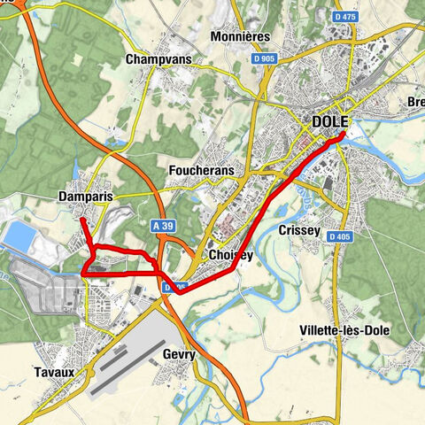 Damparis - Le Belvoye - Choisey - Dole