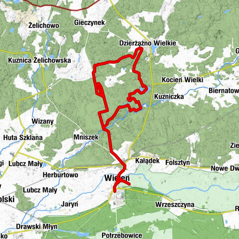 Ostrów - Nad Biedronką - Wieleń - Kościół pw. Wniebowzięcia Matki Bożej i św. Michała