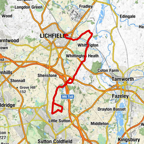 Lichfield Trent Valley - Lichfield - Huddlesford - Whittington