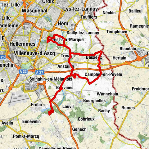 Ennevelin - Péronne-en-Mélantois - Villeneuve-d'Ascq - Église Notre-Dame de la Visitation