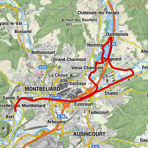Courcelles-lès-Montbéliard - Sainte-Suzanne - Montbéliard - Exincourt