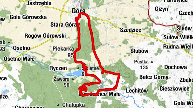 Góra - Wierzowice Wielkie - Moszyckie - Piekarka