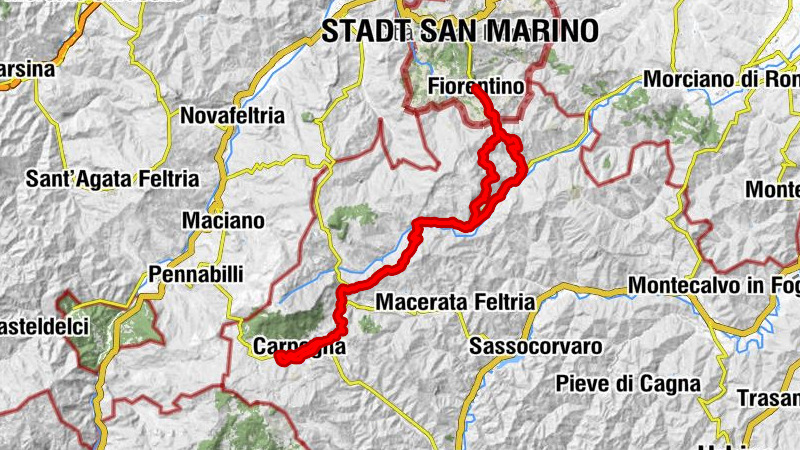 Crociale di Fiorentino - Monte San Cristoforo - Poggio Cesarini - Città di San Marino